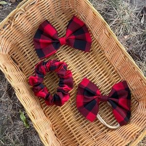 Buffalo plaid hair bow or scrunchie
